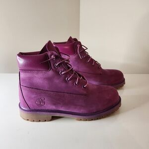 Timberland Purple Waterproof 6 Inch Boots, Pre-Owned, Youth 6.5